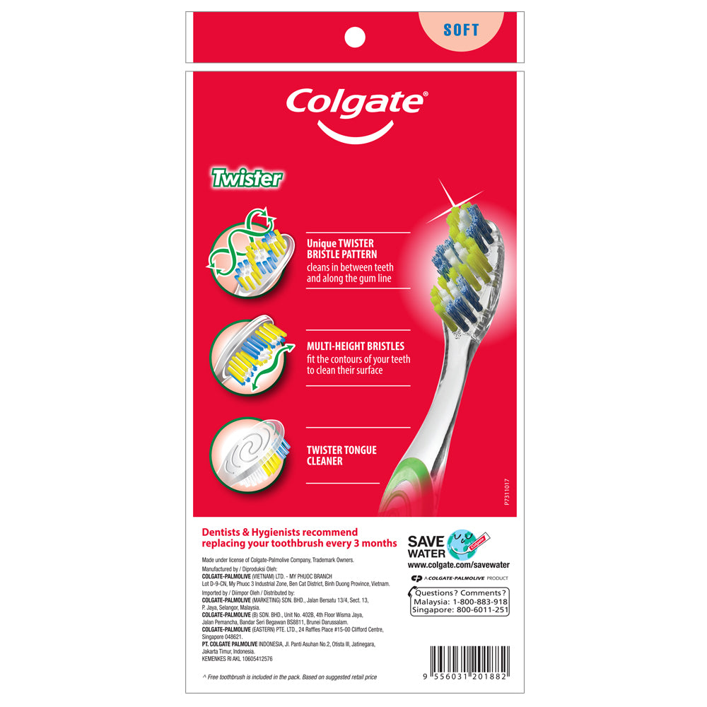 Colgate Twister Toothbrush Valuepack 3s (Soft)