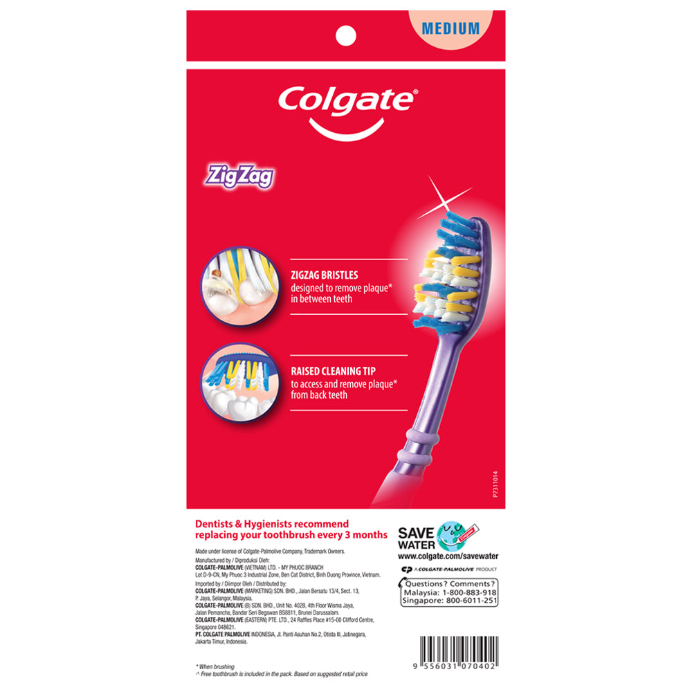 Colgate ZigZag Toothbrush Valuepack 3s (Medium)