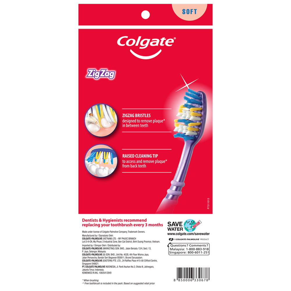 Colgate ZigZag Toothbrush Valuepack 3s (Soft)