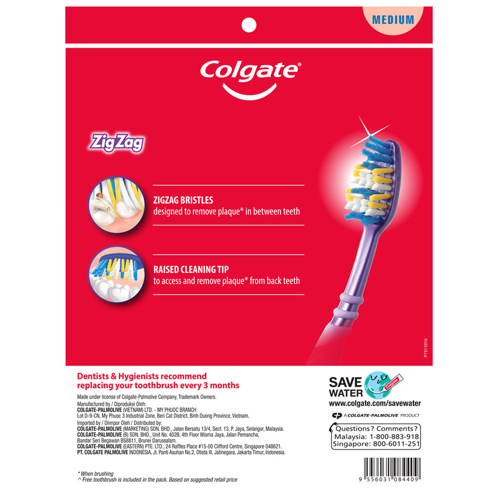 Colgate ZigZag Toothbrush Valuepack 5s (Medium)