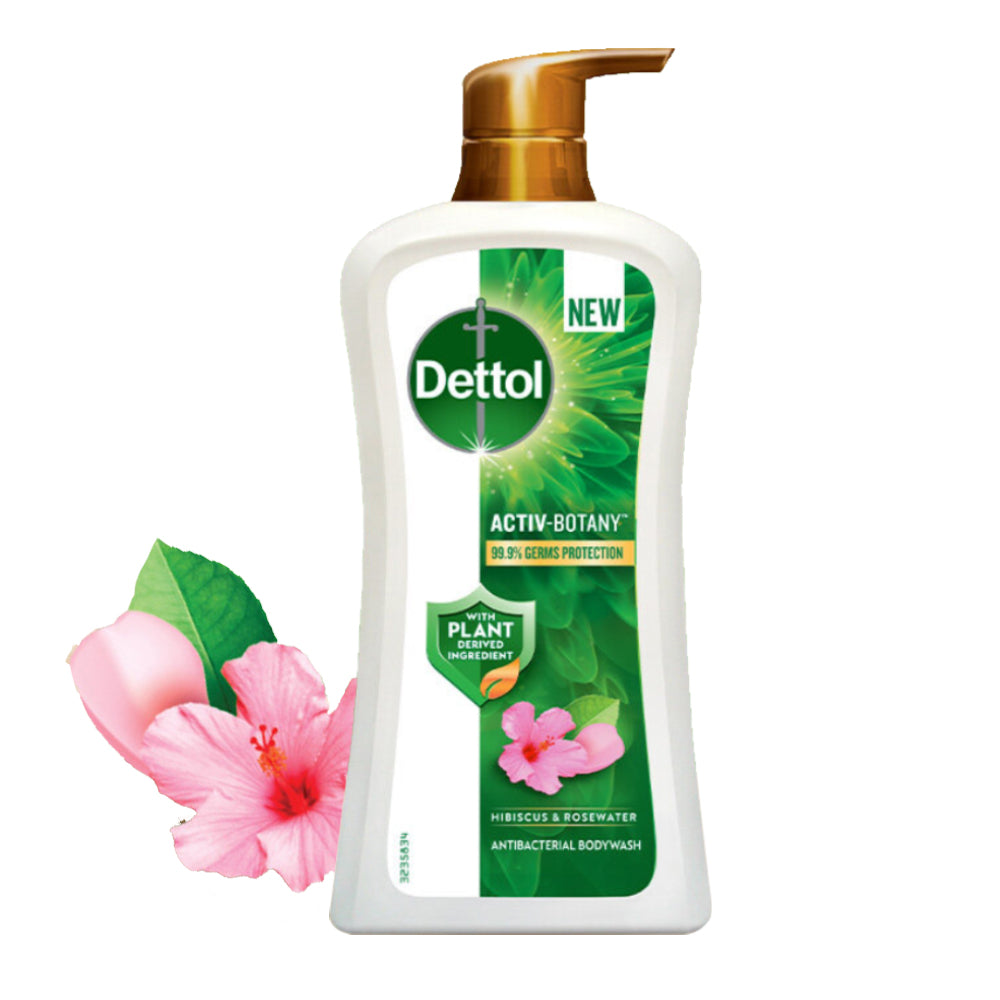Dettol Activ Botany Shower Gel Antibacterial Body Wash Shower Gel Hibiscus & Rosewater 850ml