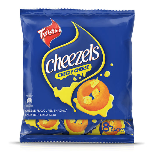 Twisties Cheezels Cheezy Cheese Flavoured Snacks Multi Pack 8 Packs x 13g (104g)