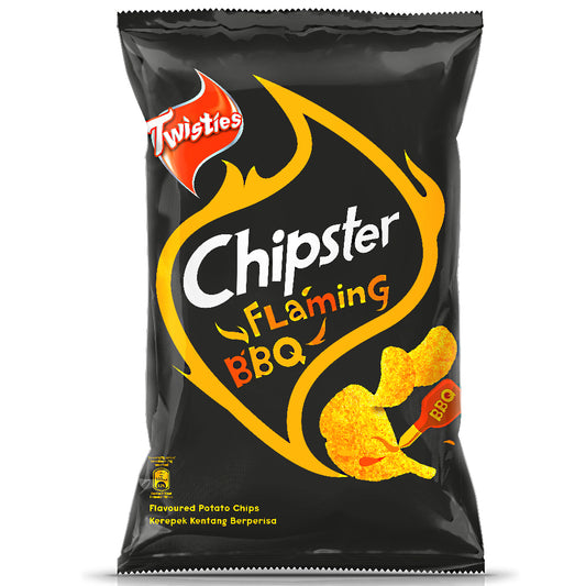 Twisties Chipster Flaming BBQ Flavoured Potato Chips 130g