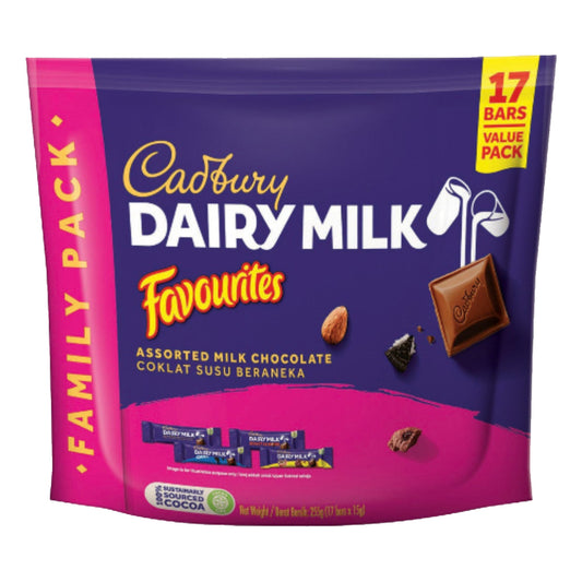 Cadbury Favourites Dairy Milk Chocolate Doybag Favourites 4 Flavors 17 Mini Bars 255g