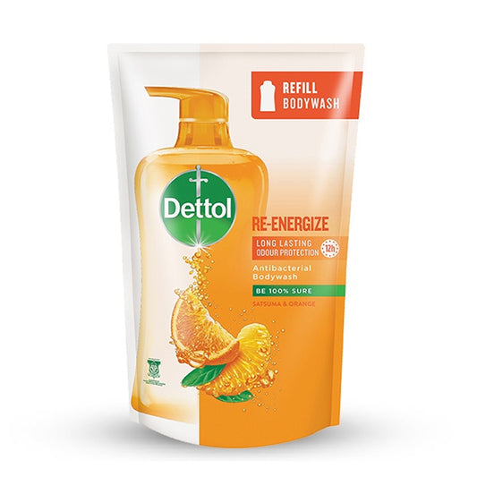 Dettol Shower Gel Antibacterial Body Wash Refill Pouch Re-Energize 850ml