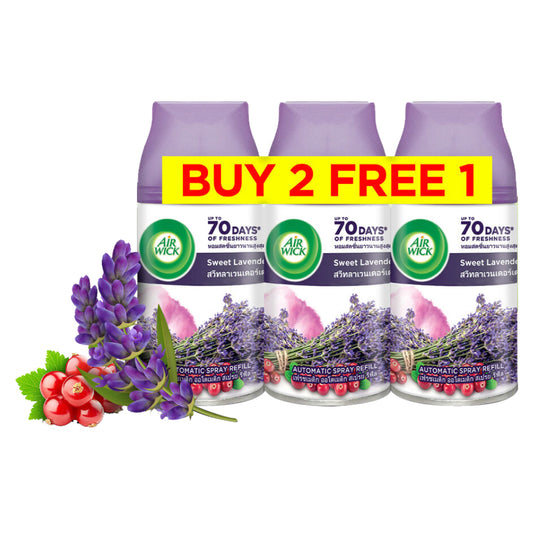 Air Wick Automatic Air Freshener Spray Refill Sweet Lavender 250ml X 3 [Value Pack]