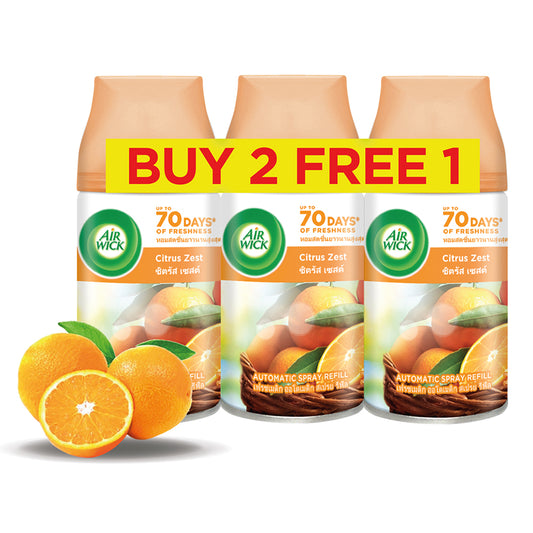Air Wick Automatic Air Freshener Spray Refill Citrus 250ml X 3 [Value Pack]