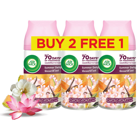 Air Wick Automatic Air Freshener Spray Refill Summer Delight 250ml X 3 [Value Pack]