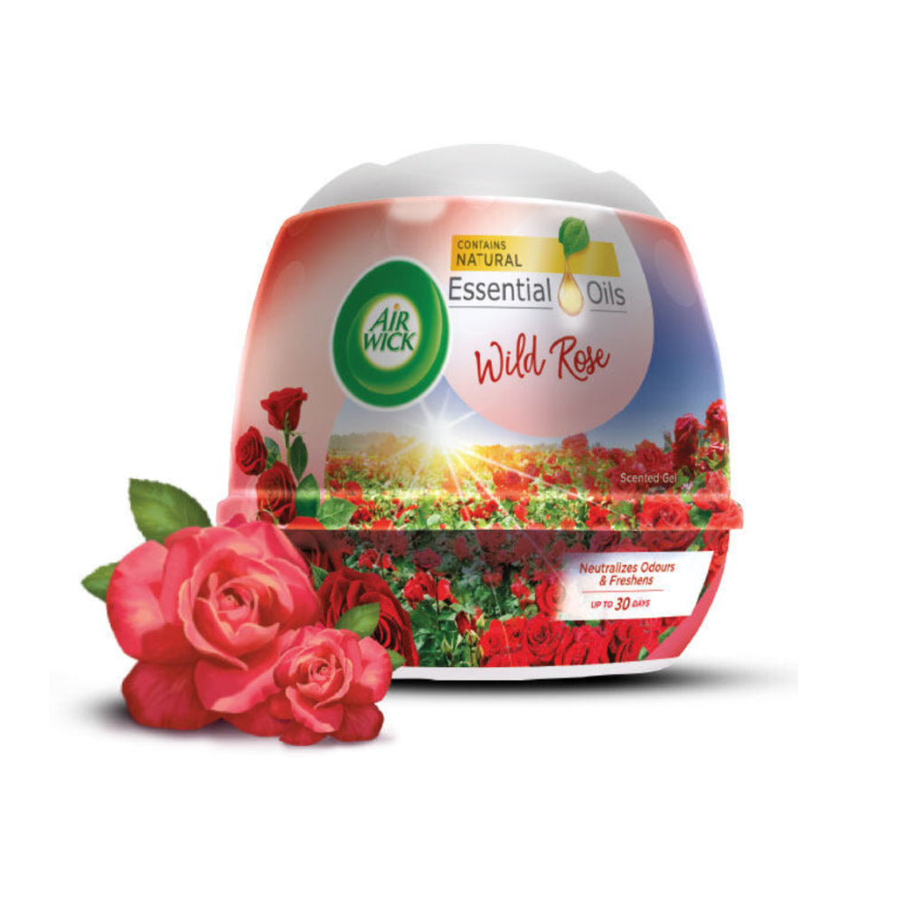 Air Wick Gel Cone Aromatic Scented Air Freshener Wild Rose 180g