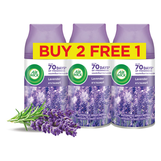 Air Wick Automatic Air Freshener Spray Refill Lavender 250ml x 3 [Value Pack]