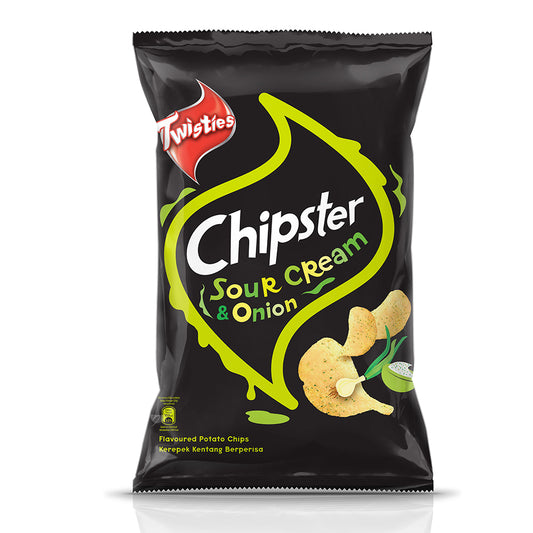 Twisties Chipster Sour Cream & Onion Flavoured Potato Chips 130G