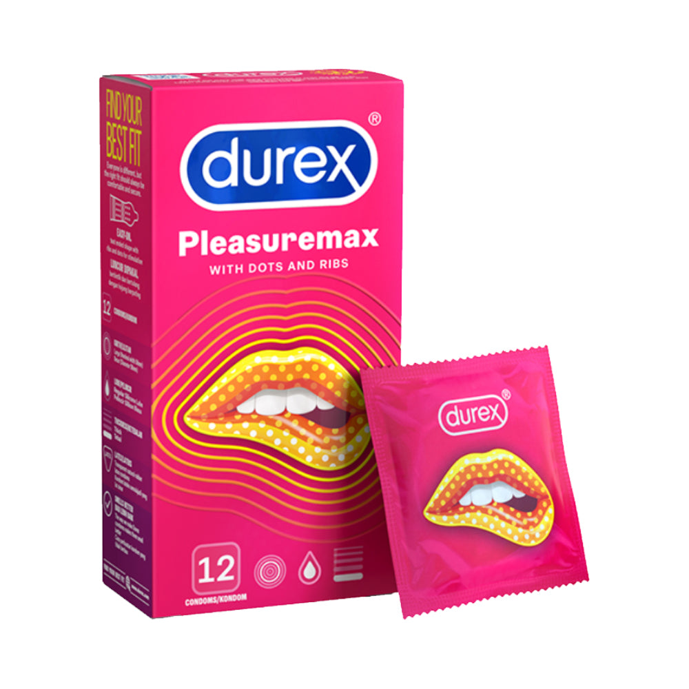 Durex Pleasuremax Condoms 12’s [For man] Dotted, Large size 56mm (Safety & Protection)
