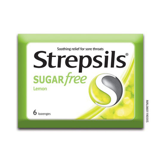 Strepsils Sugar Free Lemon 6s Throat Relief Lozenges