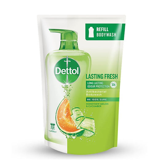 Dettol Shower Gel Antibacterial Body Wash Refill Pouch Lasting Fresh 850ml