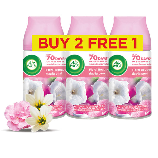 Air Wick Automatic Air Freshener Spray Refill Floral Bouquet 250ml X 3 [Value Pack]