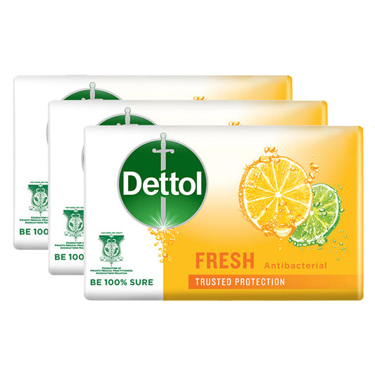 Dettol Antibacterial Body Bar Soap Fresh 60g x 3