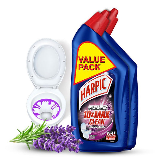 Harpic Powerplus Disinfectant Toilet Cleaner Lavender Field Twin Pack (450ml X 2)