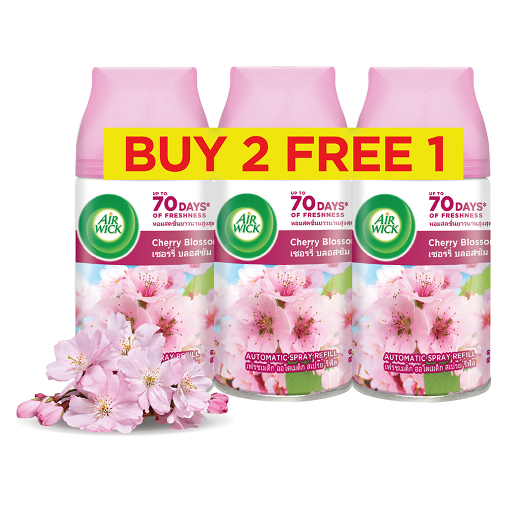 Air Wick Automatic Air Freshener Spray Refill Cherry Blossom 250ml X 3 [Value Pack]