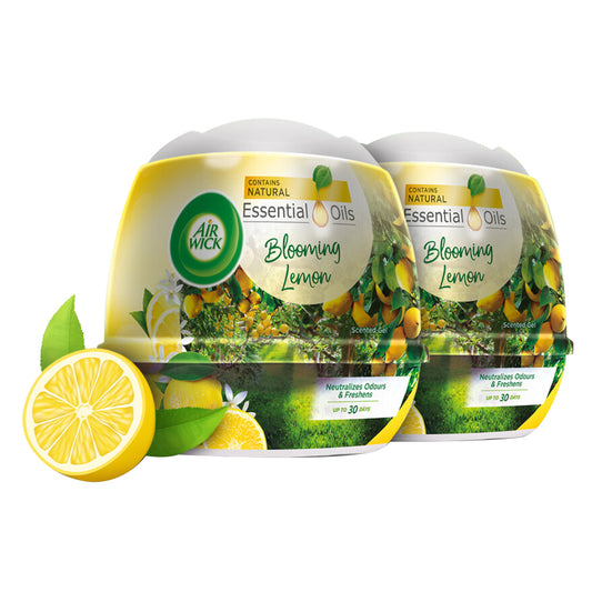 Air Wick Gel Cone Aromatic Scented Air Freshener (180g x 2) [Twin Pack] Blooming Lemon