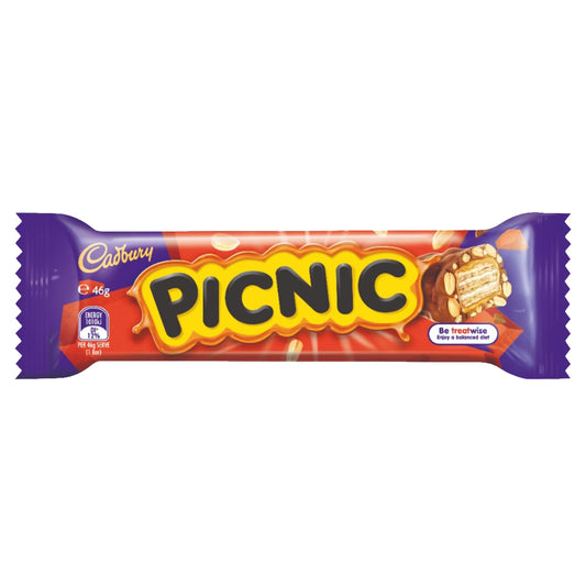 Cadbury Picnic Unique Combination of Peanuts Wafer Caramel & Rice Crisps Covered 46G – 4036795