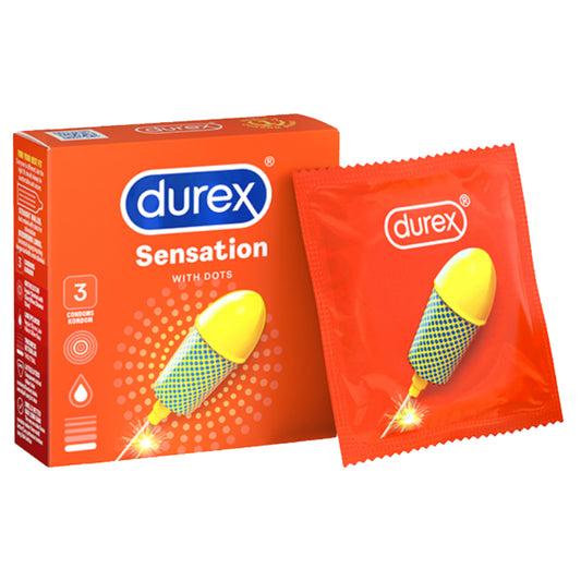Durex Sensation Condoms 3’s [For man] Dotted, Regular size 52mm (Safety & Protection)