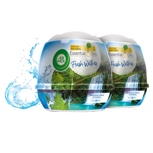 Air Wick Gel Cone Aromatic Scented Air Freshener (180g x 2) [Twin Pack] Fresh Water