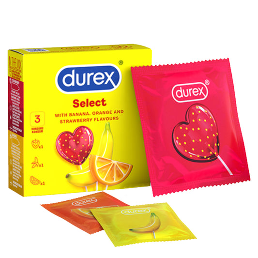 Durex Select Condoms 3’s [For man] Flavoured, Regular size 52mm (Safety & Protection)
