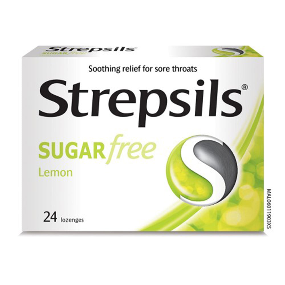 Strepsils Sugar Free Lemon 24s Throat Relief Lozenges