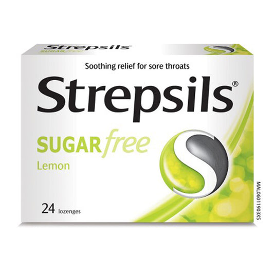 Strepsils Sugar Free Lemon 24s Throat Relief Lozenges