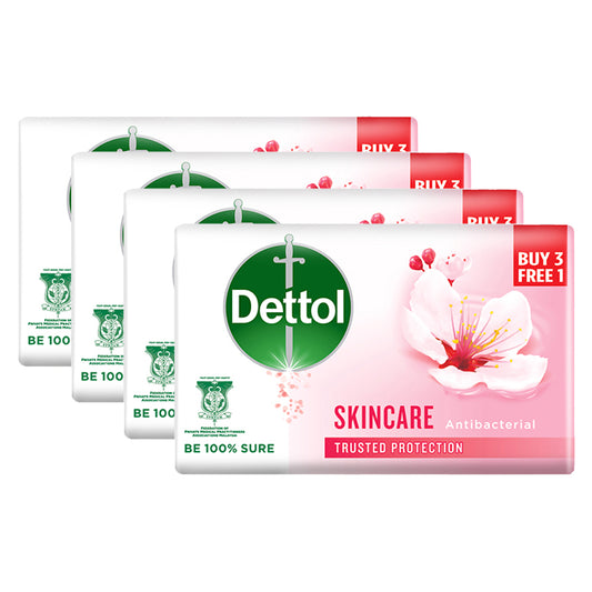 Dettol Antibacterial Body Bar Soap Skincare 100G 3+1