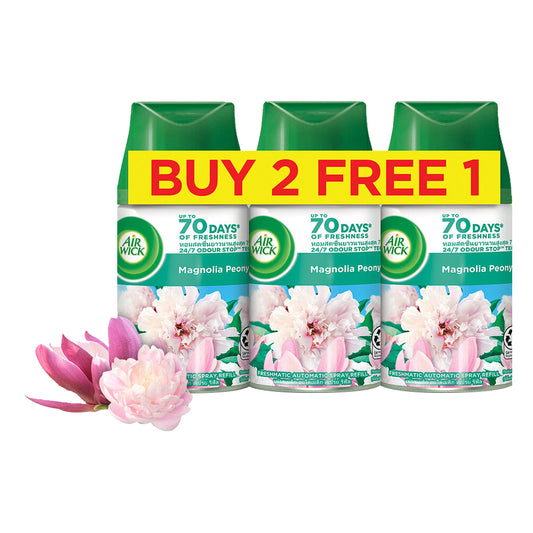 Air Wick Automatic Air Freshener Spray Refill Magnolia & Peony 250ml X 3 [Value Pack]