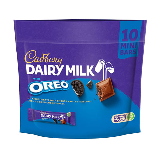 Cadbury Dairy With Oreo Milk Chocolate With Smooth Vanilla 150G Doybag 10 Mini Bars - 4263340