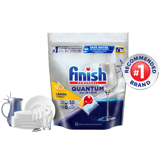 Finish Quantum Lemon Power Ball Dishwasher Cleaning Tablets 50 Pcs