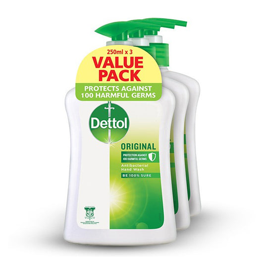 Dettol Antibacterial Hand Wash 250ml X 3 Value Pack Original