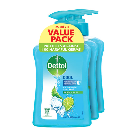 Dettol Antibacterial Hand Wash 250ml X 3 Value Pack Cool