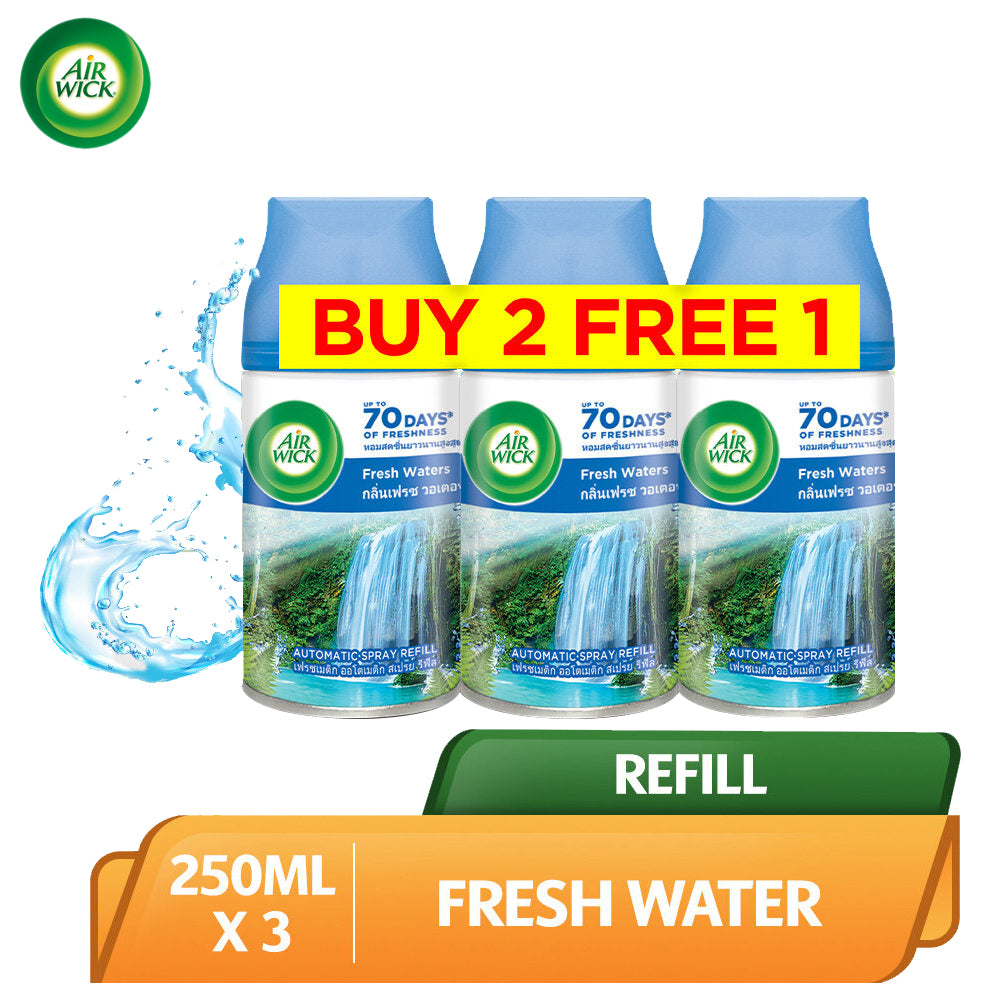 Air Wick Automatic Air Freshener Spray Refill Fresh Water 250ml X 3 [Value Pack]