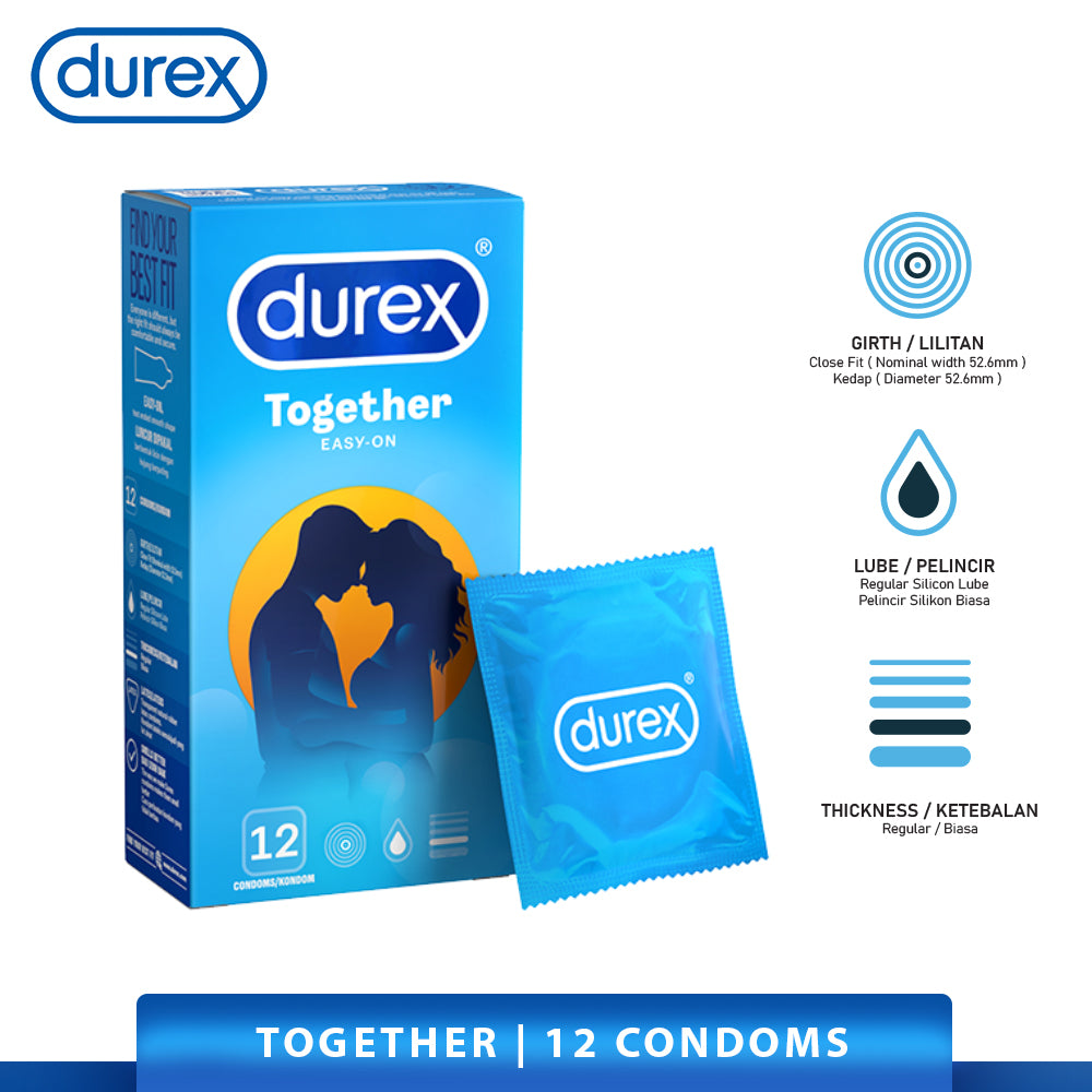 Durex Together Condoms 12’s [For man] Basic, Regular size 52mm (Safety & Protection)