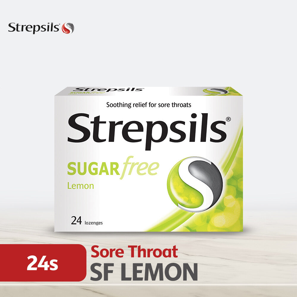 Strepsils Sugar Free Lemon 24s Throat Relief Lozenges