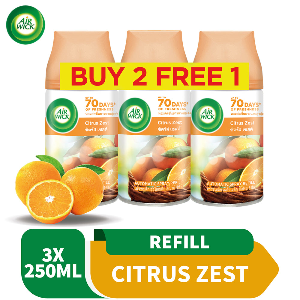 Air Wick Automatic Air Freshener Spray Refill Citrus 250ml X 3 [Value Pack]