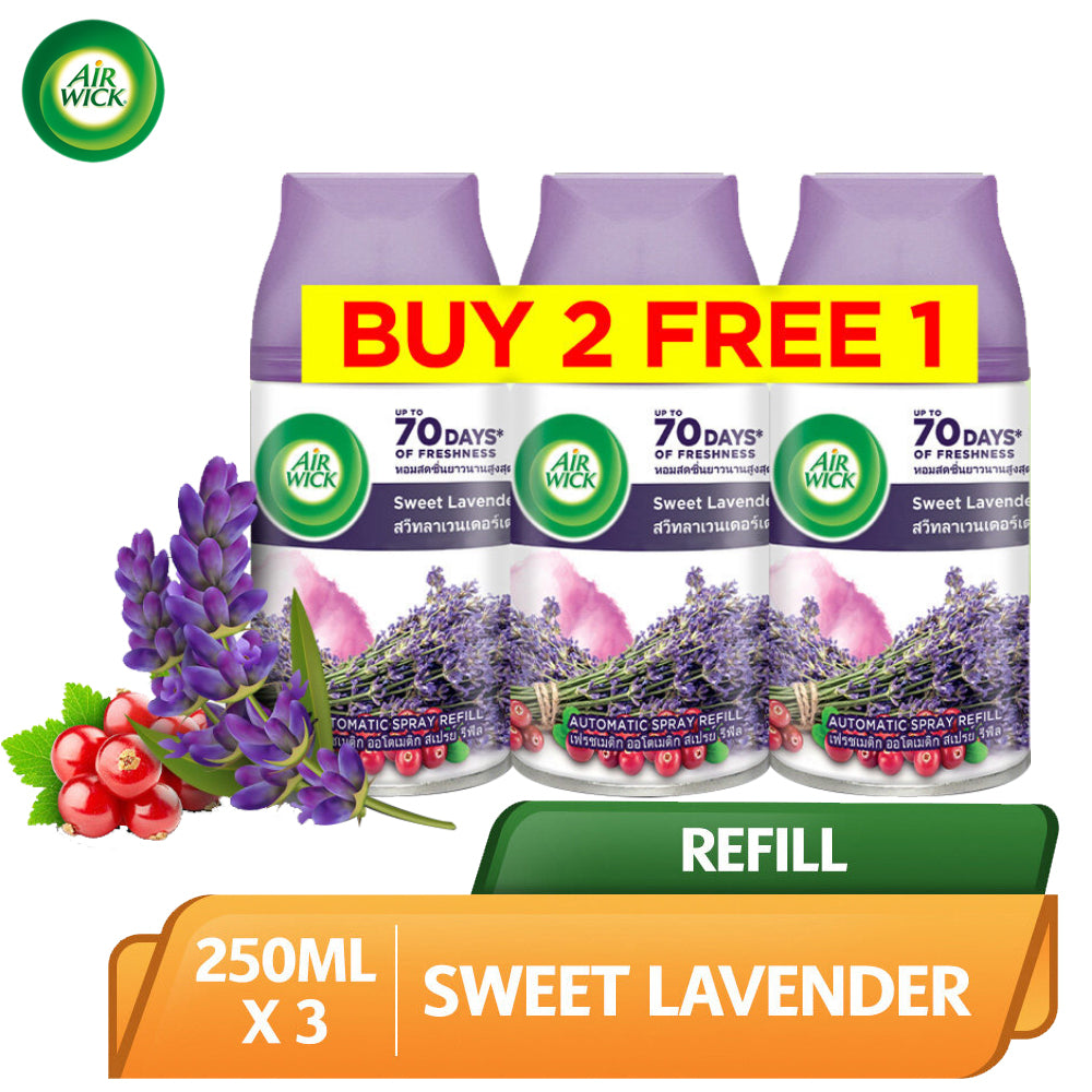 Air Wick Automatic Air Freshener Spray Refill Sweet Lavender 250ml X 3 [Value Pack]
