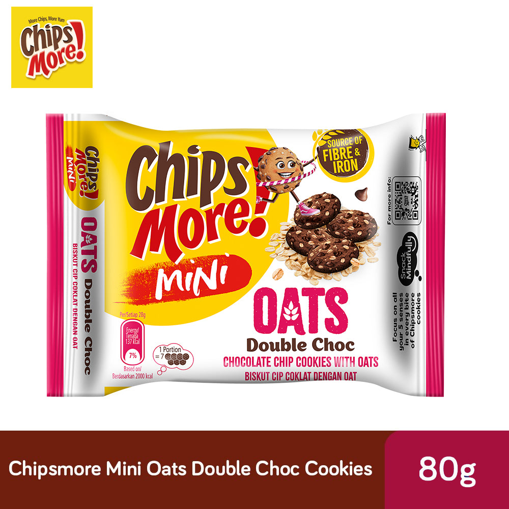 ChipsMore! Mini Oats Double Choc Chocolate Chip Cookies 80g – 4264855