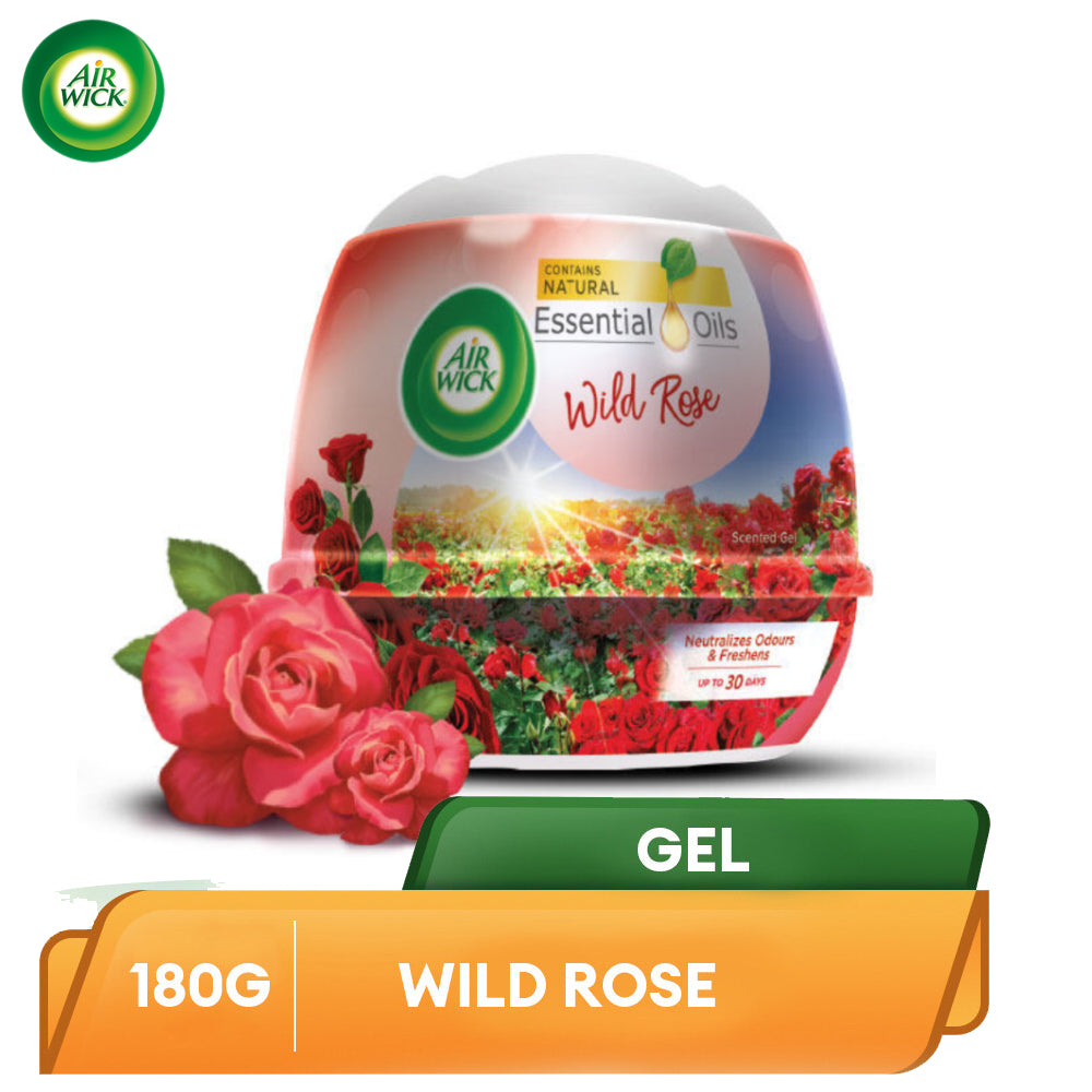 Air Wick Gel Cone Aromatic Scented Air Freshener Wild Rose 180g