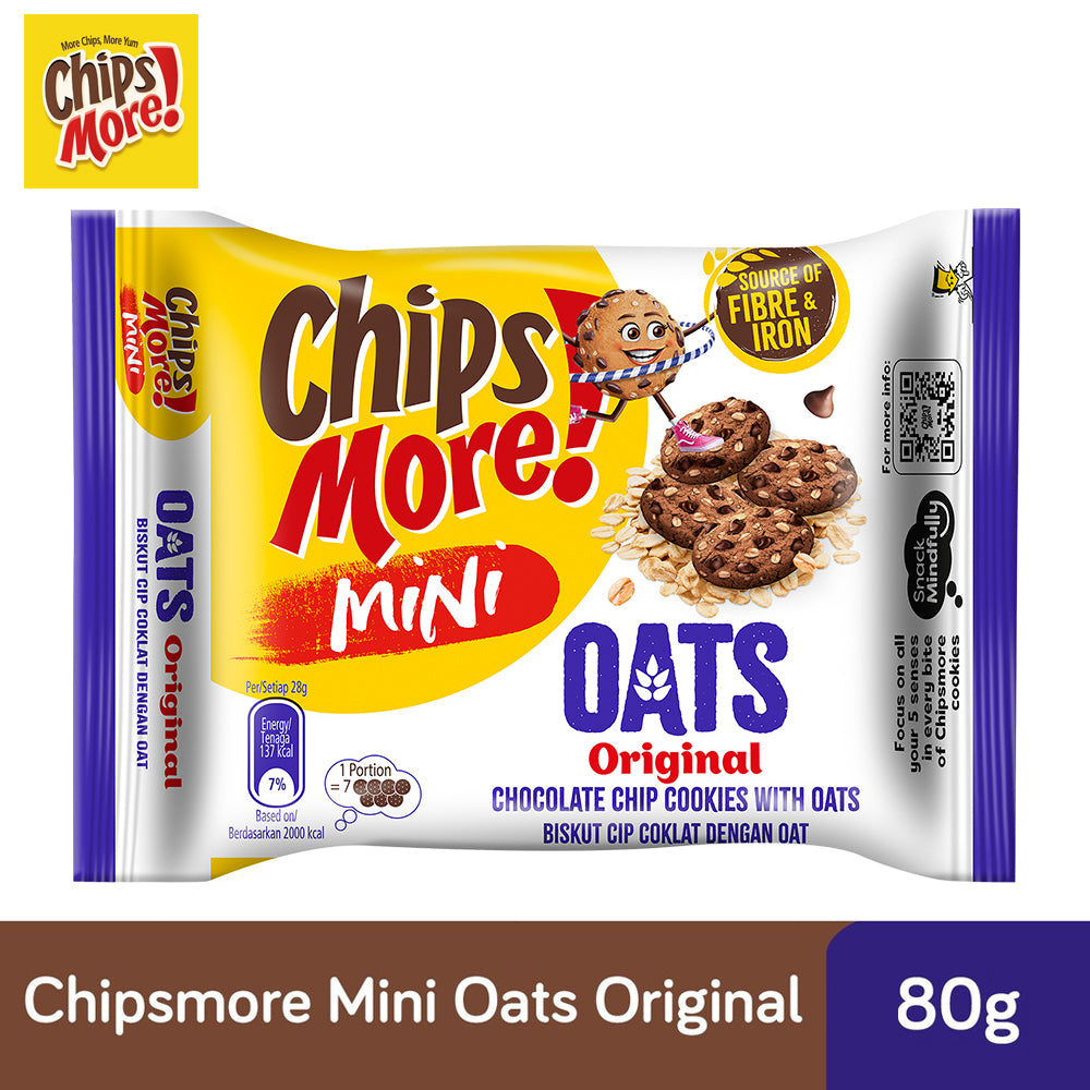 ChipsMore! Mini Oats Original Chocolate Chip Cookies 80g – 4264828