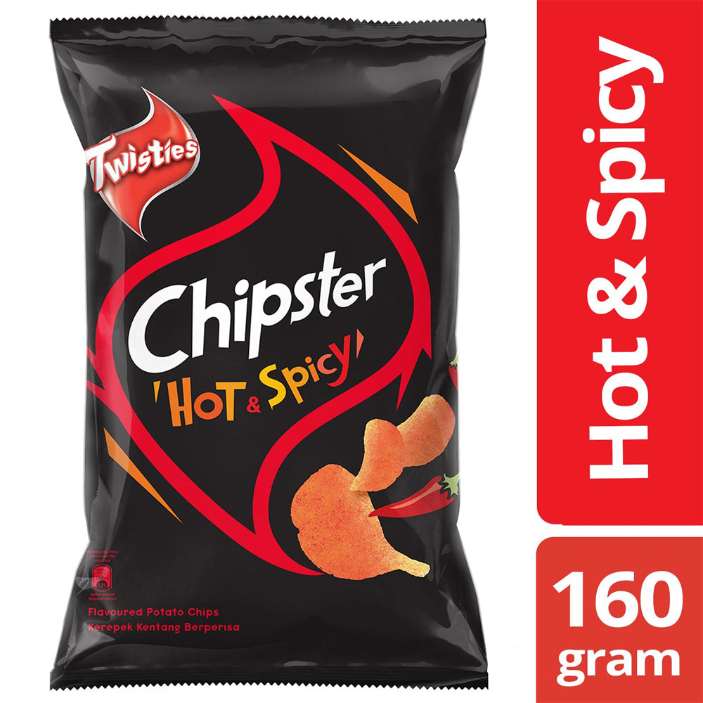 Twisties Chipster Hot & Spicy Flavoured Potato Chips 130g
