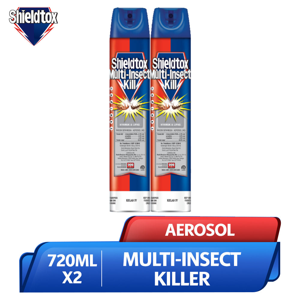 Shieldtox Multi-Insect Killer Spray Aerosol 720ml Twin Pack