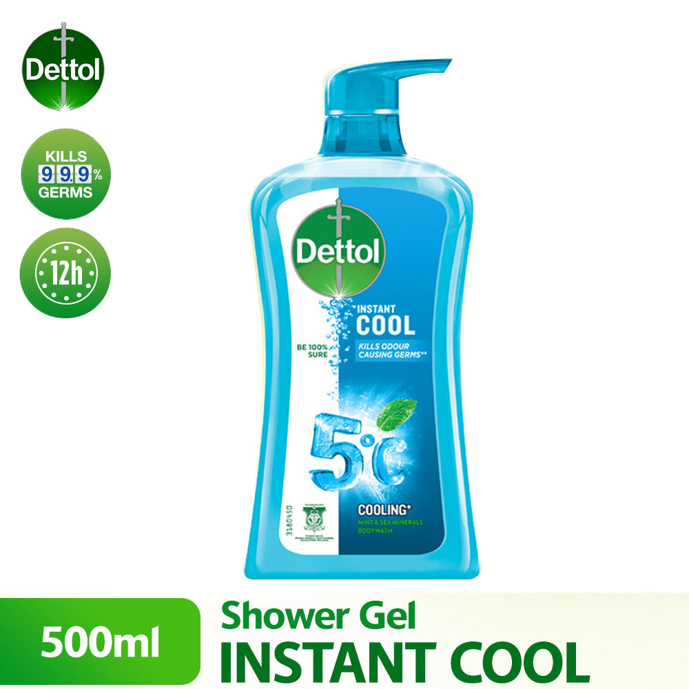 Dettol Shower Gel Antibacterial Body Wash Instant Cool 500ml