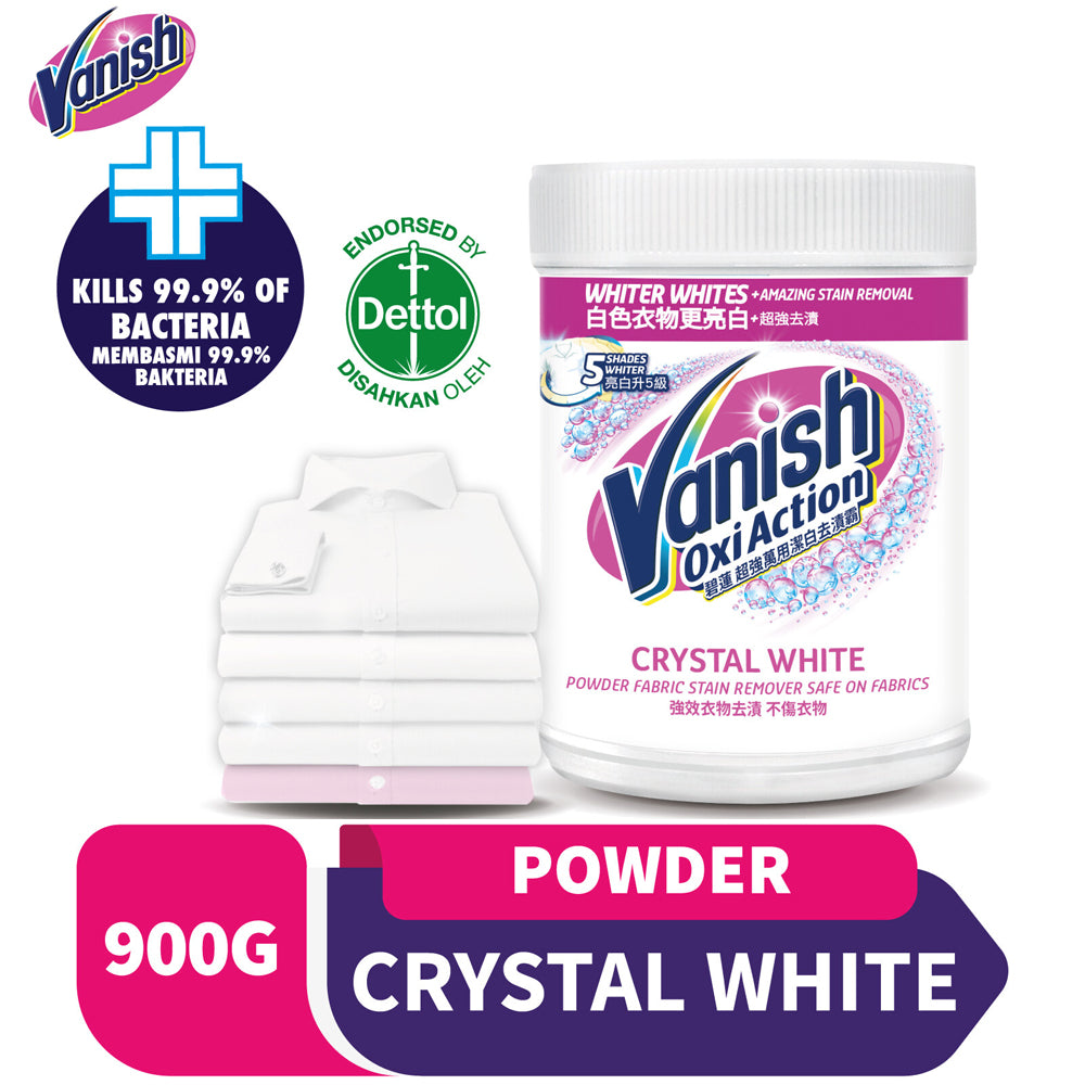 Vanish Fabric Crystal White Stain Remover Laundry Detergent Powder 900g
