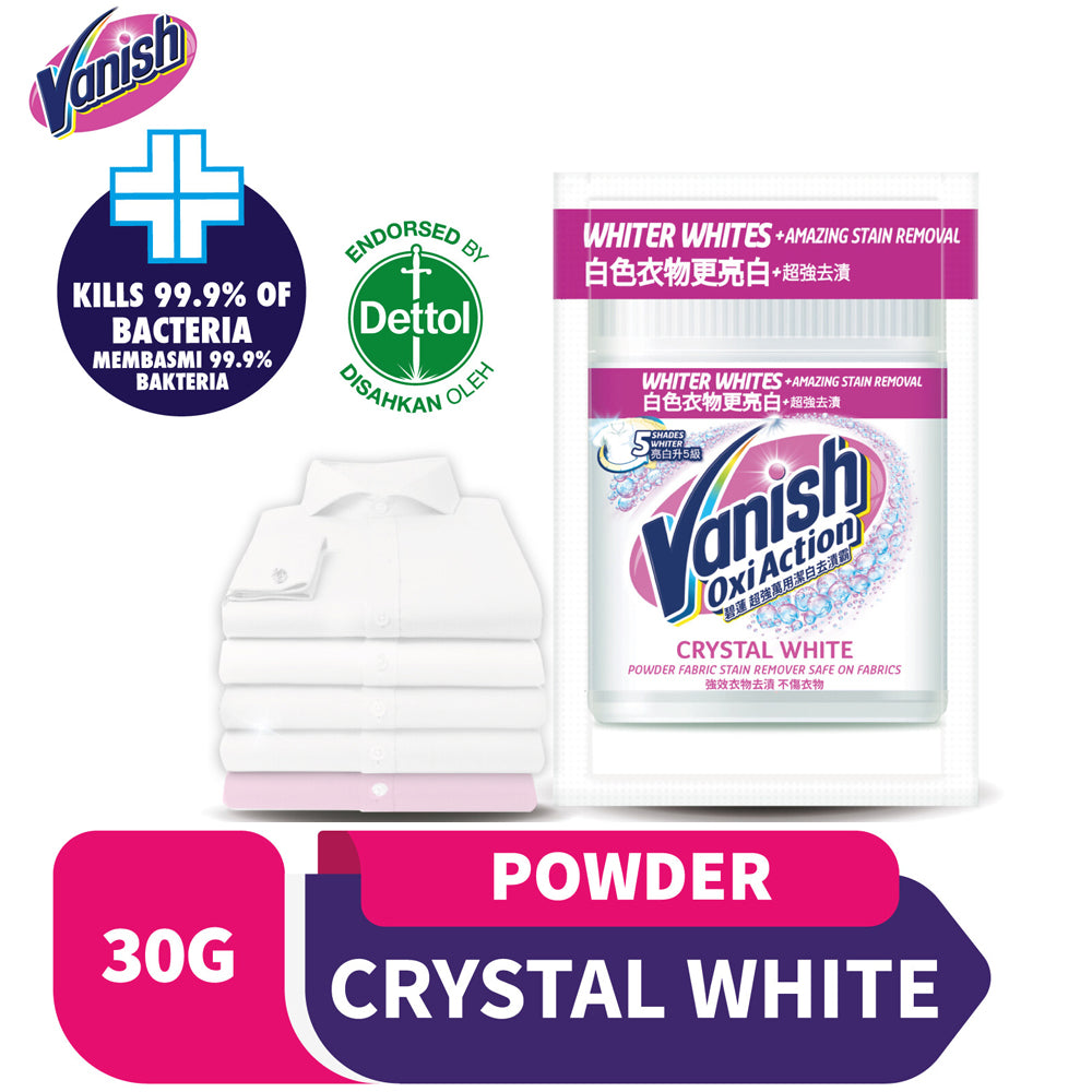 Vanish Fabric White Stain Remover Laundry Detergent Powder Sachet 30g
