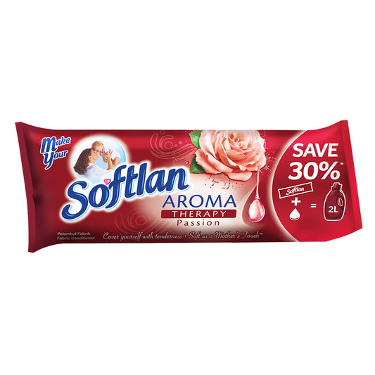 Softlan Aroma Therapy Passion (Red) Fabric Softener 500ml Refill Concentrate Pouch – 1120325
