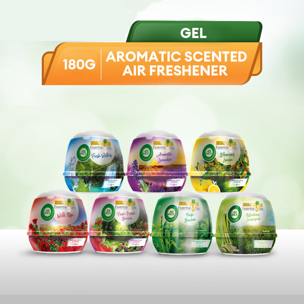 Air Wick Gel Cone Aromatic Scented Air Freshener Wild Rose 180g